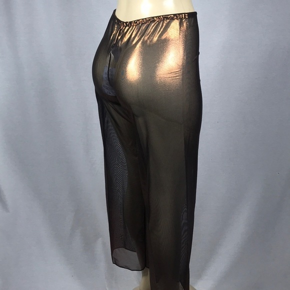 Zuliana metallic bronze mesh tie pants Made in USA. NWT - Picture 3 of 3